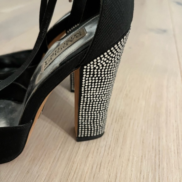 Badgley Mischka sequin block heels with straps. Used but barely worn. ~4” heel. - Picture 3 of 5